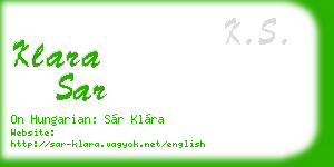 klara sar business card